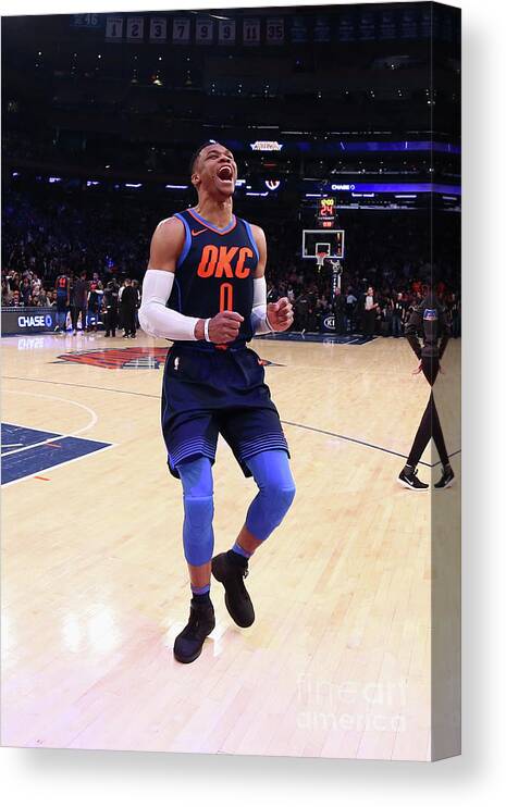 Russell Westbrook Canvas Print featuring the photograph Russell Westbrook #15 by Nathaniel S. Butler