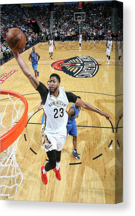 Smoothie King Center Canvas Print featuring the photograph Anthony Davis by Layne Murdoch Jr.