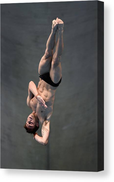 Diving Into Water Canvas Print featuring the photograph FINA/NVC Diving World Series #16 by Michael Regan