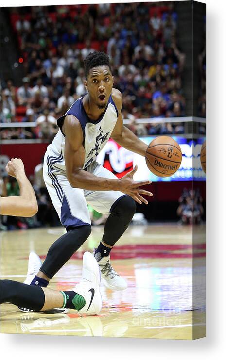 Nba Pro Basketball Canvas Print featuring the photograph Donovan Mitchell by Melissa Majchrzak