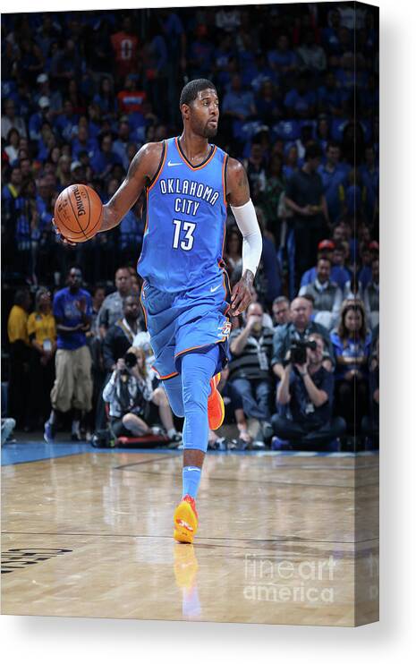 Nba Pro Basketball Canvas Print featuring the photograph Paul George by Layne Murdoch