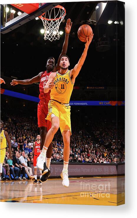 Nba Pro Basketball Canvas Print featuring the photograph Klay Thompson by Noah Graham
