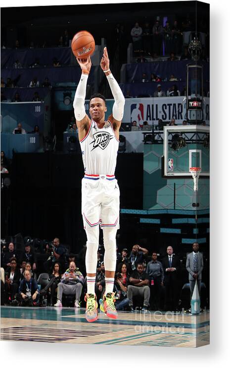Russell Westbrook Canvas Print featuring the photograph Russell Westbrook #19 by Nathaniel S. Butler