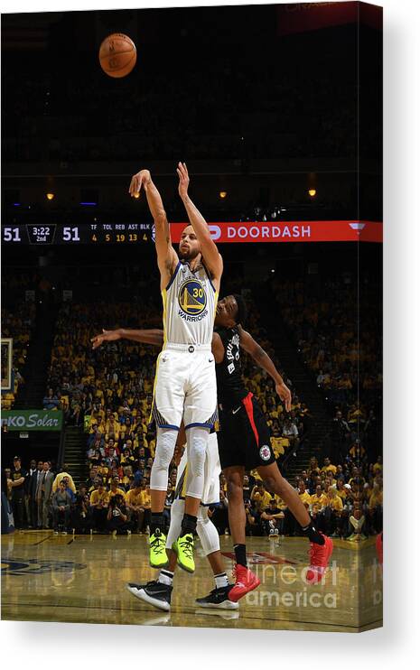 Playoffs Canvas Print featuring the photograph Stephen Curry by Noah Graham