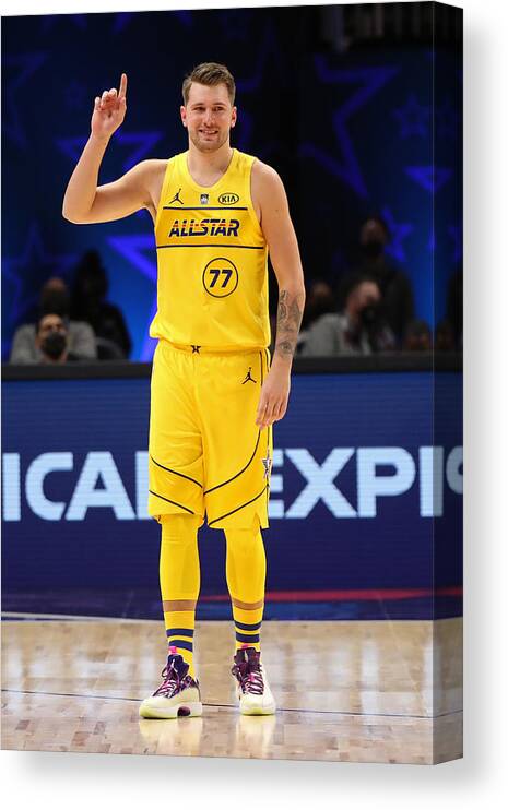Luka Doncic Canvas Print featuring the photograph 2021 70th NBA All-Star Game by Joe Murphy
