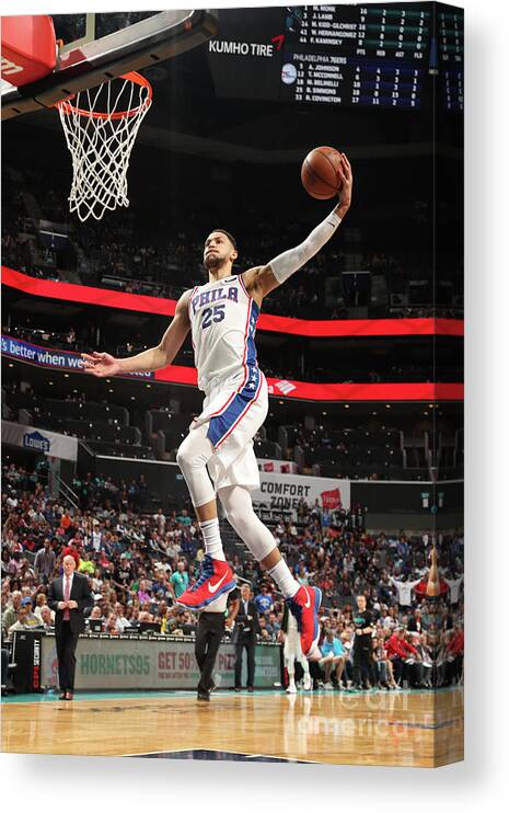 Nba Pro Basketball Canvas Print featuring the photograph Ben Simmons by Kent Smith