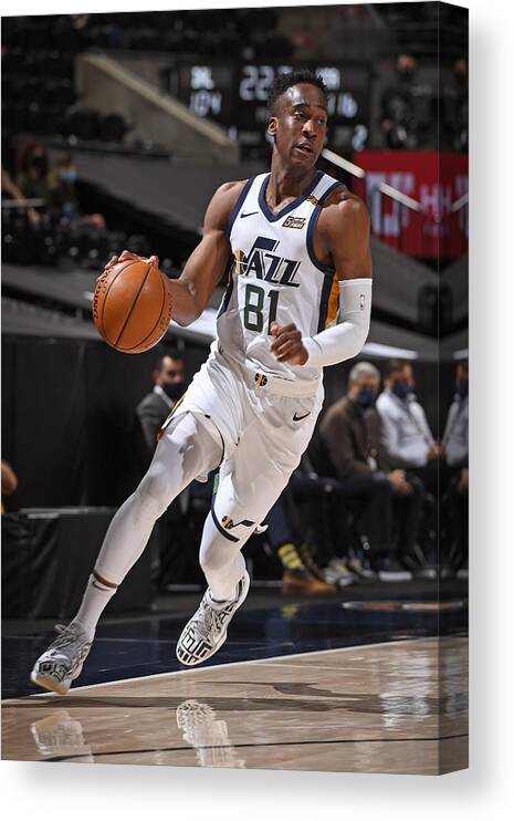 Nba Pro Basketball Canvas Print featuring the photograph Dallas Mavericks v Utah Jazz by Garrett Ellwood
