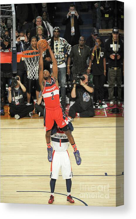Smoothie King Center Canvas Print featuring the photograph John Wall by Bill Baptist