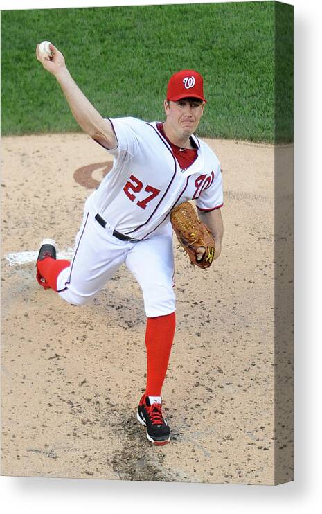 Baseball Pitcher Canvas Print featuring the photograph Jordan Zimmermann #2 by Mitchell Layton