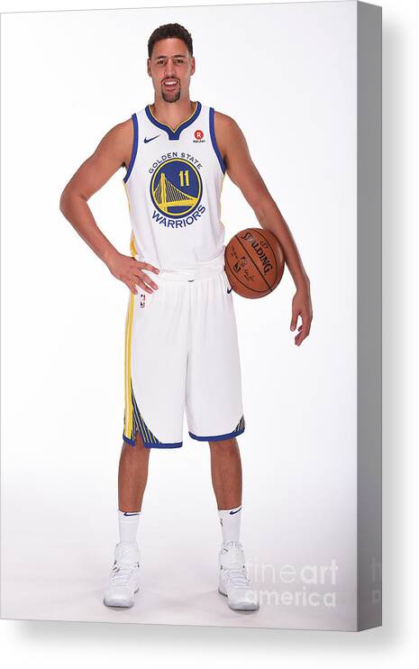 Media Day Canvas Print featuring the photograph Klay Thompson by Noah Graham