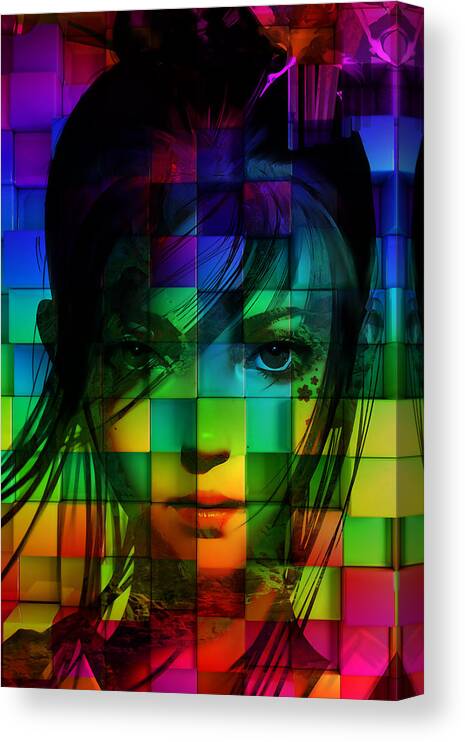 Girl Canvas Print featuring the mixed media Looking Glass #2 by Marvin Blaine