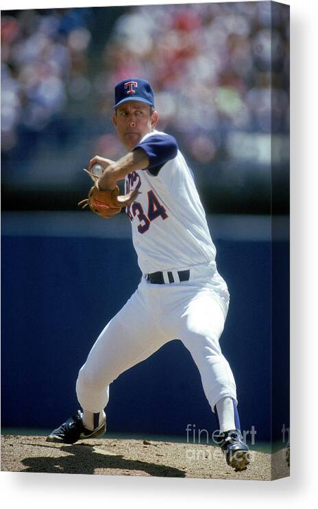 1980-1989 Canvas Print featuring the photograph Nolan Ryan by Louis Deluca