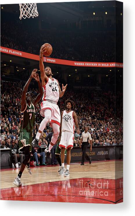 Nba Pro Basketball Canvas Print featuring the photograph Norman Powell by Ron Turenne