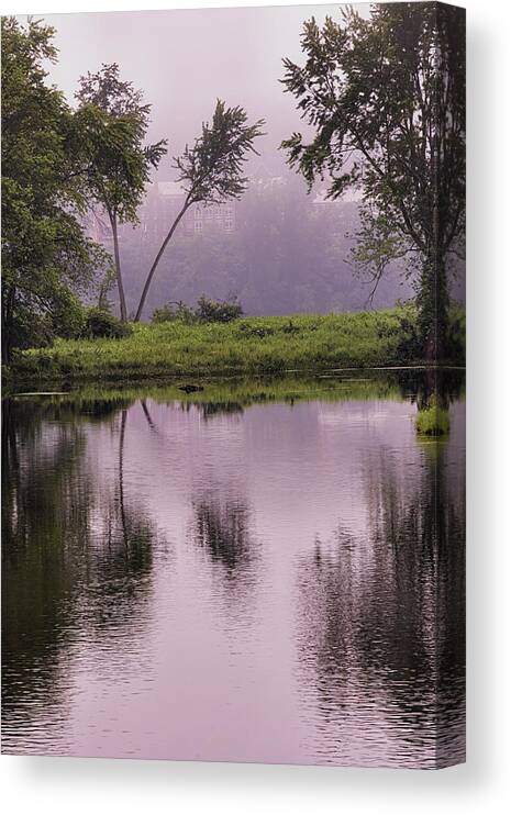 East Dover Vermont Canvas Print featuring the photograph Retreat Meadows Fog #2 by Tom Singleton