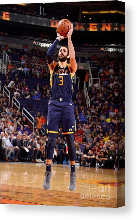 Nba Pro Basketball Canvas Print featuring the photograph Ricky Rubio by Barry Gossage