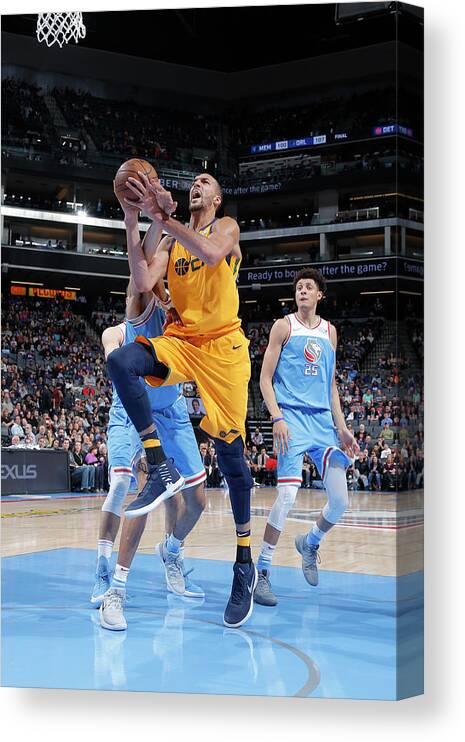 Rudy Gobert Canvas Print featuring the photograph Rudy Gobert #2 by Rocky Widner