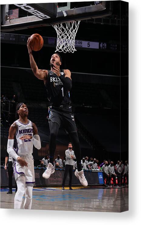 Nba Pro Basketball Canvas Print featuring the photograph Sacramento Kings v Brooklyn Nets by Nathaniel S. Butler