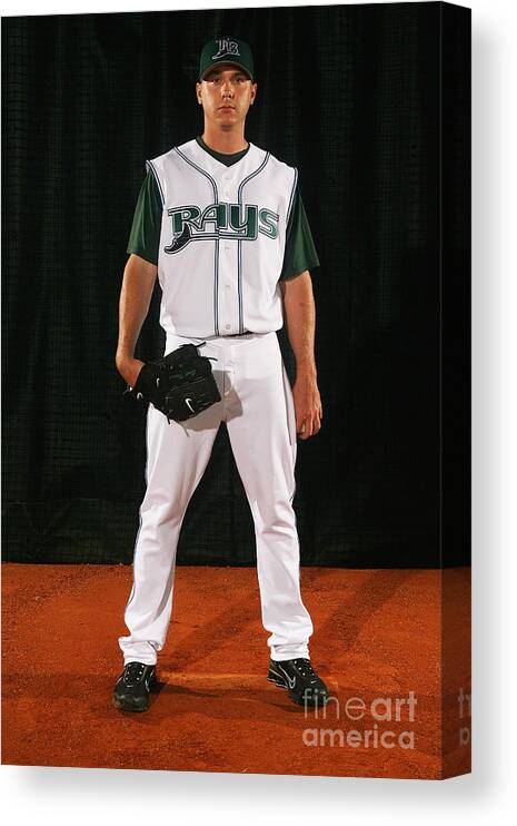 Media Day Canvas Print featuring the photograph Scott Kazmir by Nick Laham