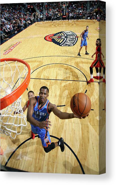 Smoothie King Center Canvas Print featuring the photograph Semaj Christon by Layne Murdoch