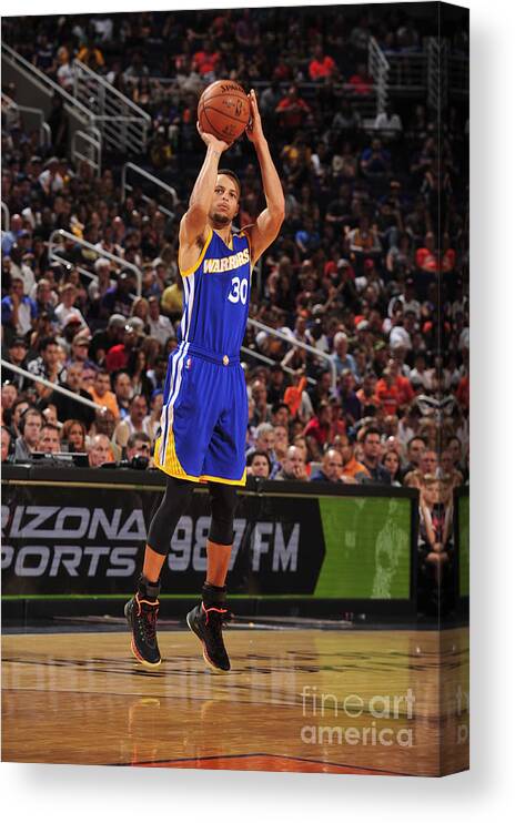 Stephen Curry Canvas Print featuring the photograph Stephen Curry #2 by Barry Gossage