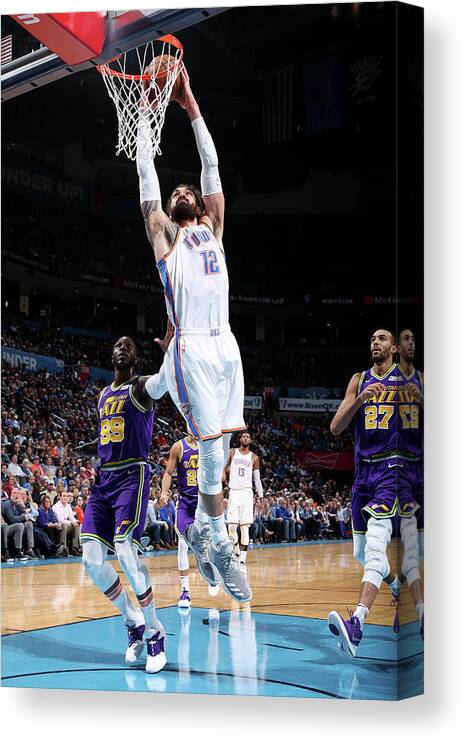Nba Pro Basketball Canvas Print featuring the photograph Steven Adams by Zach Beeker
