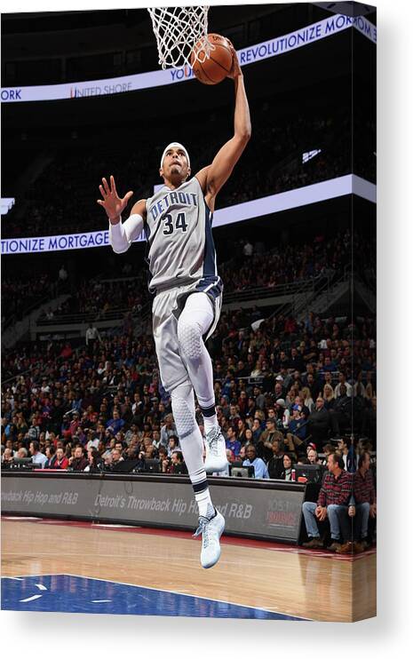 Nba Pro Basketball Canvas Print featuring the photograph Tobias Harris by Chris Schwegler