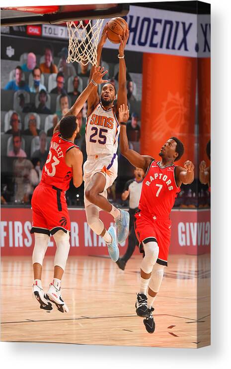 Mikal Bridges Canvas Print featuring the photograph Toronto Raptors v Phoenix Suns #2 by Bill Baptist