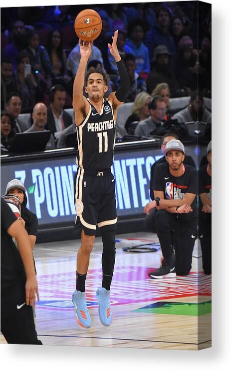 Trae Young Canvas Print featuring the photograph 2020 NBA All-Star - MTN DEW 3-Point Contest by Bill Baptist