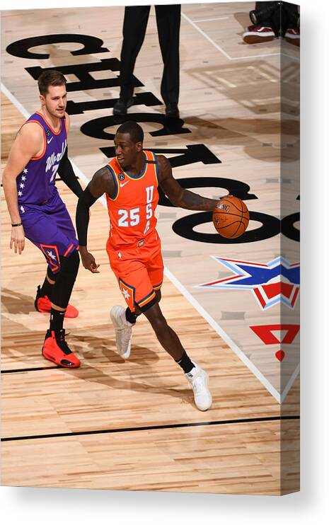 Kendrick Nunn Canvas Print featuring the photograph 2020 NBA All-Star - Rising Stars Game by Garrett Ellwood