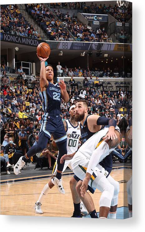 Playoffs Canvas Print featuring the photograph 2021 NBA Playoffs - Utah Jazz v Memphis Grizzlies by Joe Murphy