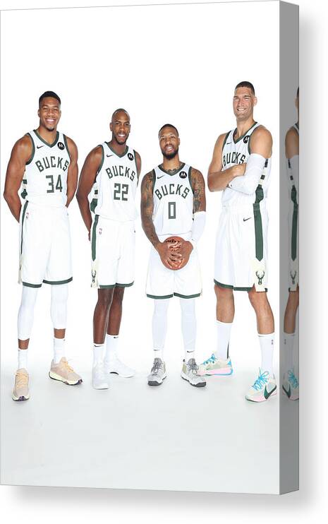 Media Day Canvas Print featuring the photograph 2023-24 Milwaukee Bucks Media Day by Gary Dineen