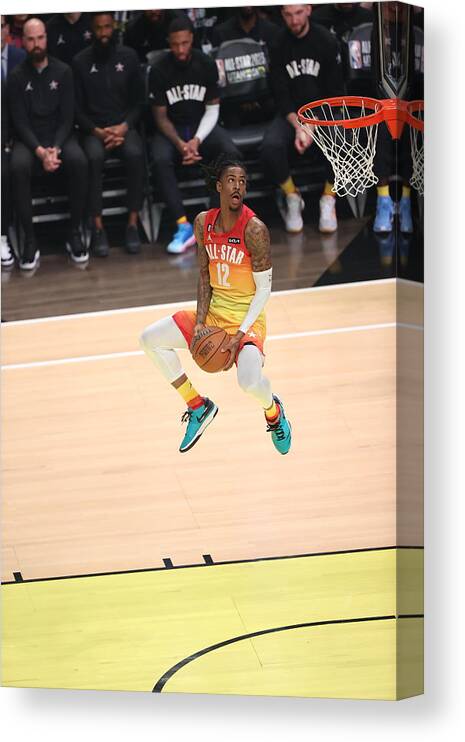 Ja Morant Canvas Print featuring the photograph 2023 NBA All-Star - NBA All-Star Game by Joe Murphy