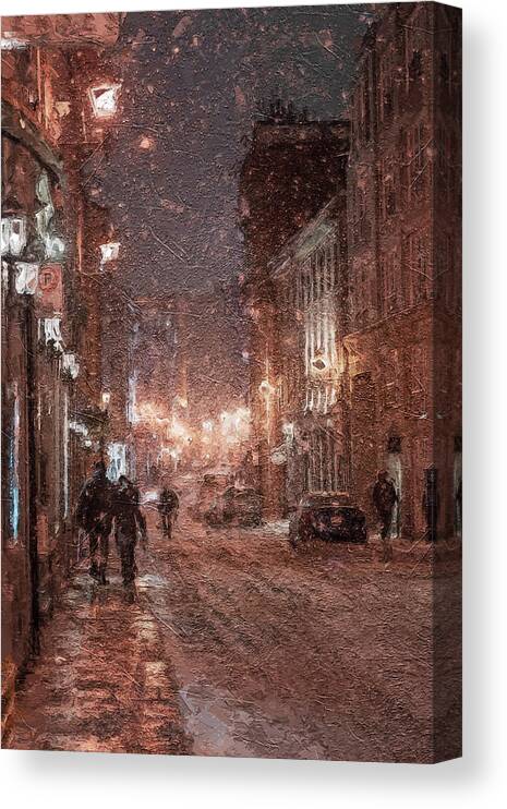 Night Canvas Print featuring the digital art Winter Story #210 by TintoDesigns