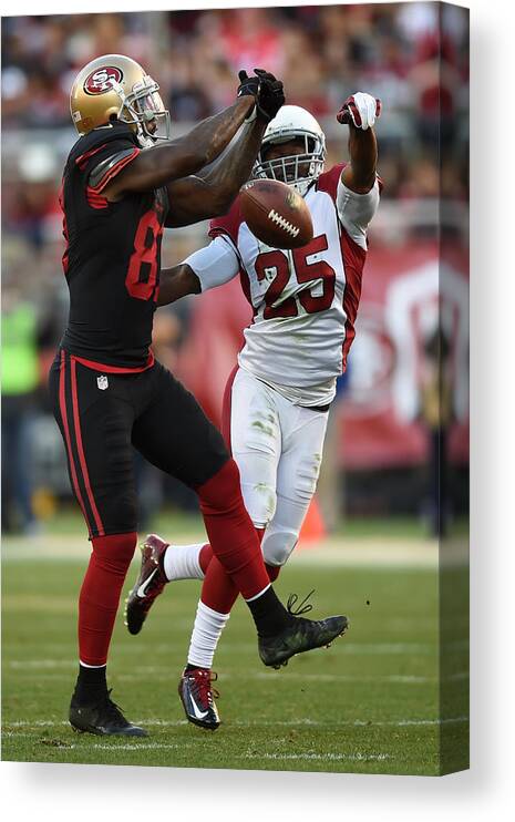 People Canvas Print featuring the photograph Arizona Cardinals v San Francisco 49ers #22 by Thearon W. Henderson