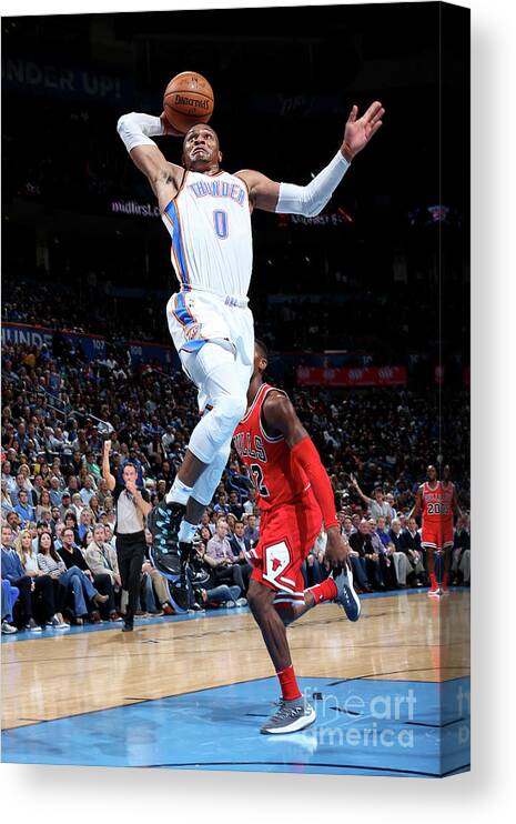 Russell Westbrook Canvas Print featuring the photograph Russell Westbrook by Layne Murdoch