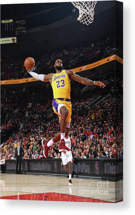 Lebron James Canvas Print featuring the photograph Lebron James #23 by Andrew D. Bernstein
