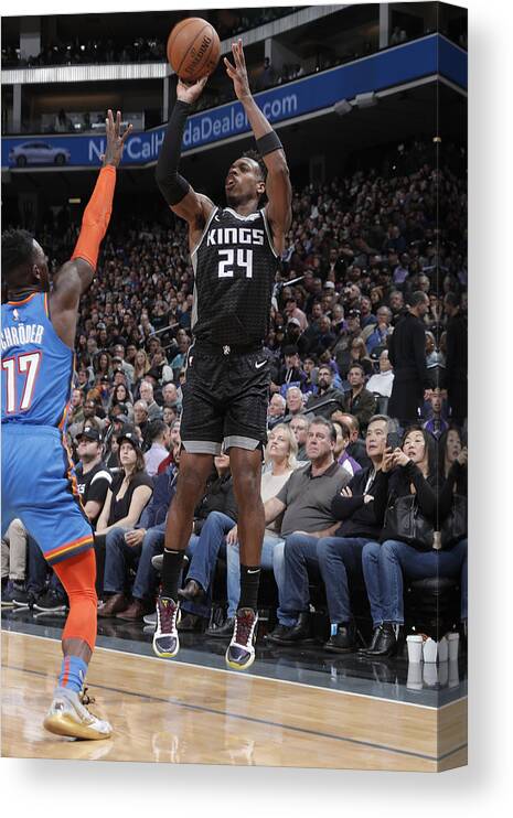 Buddy Hield Canvas Print featuring the photograph Buddy Hield by Rocky Widner