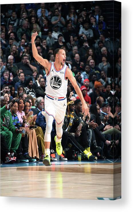 Stephen Curry Canvas Print featuring the photograph Stephen Curry #24 by Andrew D. Bernstein