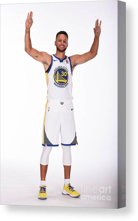 Media Day Canvas Print featuring the photograph Stephen Curry by Noah Graham
