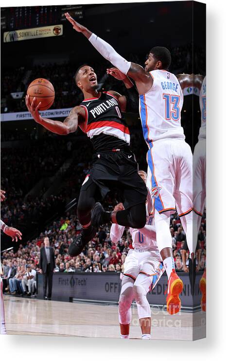 Damian Lillard Canvas Print featuring the photograph Damian Lillard #25 by Sam Forencich