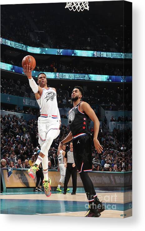 Nba Pro Basketball Canvas Print featuring the photograph Russell Westbrook by Nathaniel S. Butler