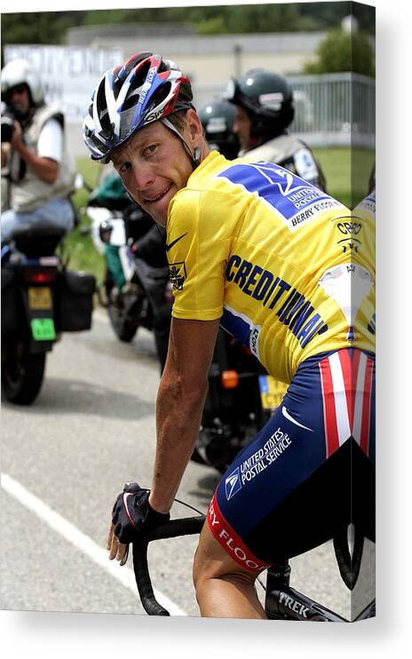 Sport Canvas Print featuring the photograph Cycling : Tour De France 2004 #27 by Tim de Waele