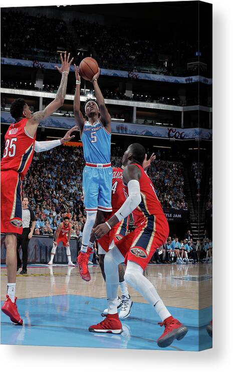 De'aaron Fox Canvas Print featuring the photograph De'aaron Fox #27 by Rocky Widner