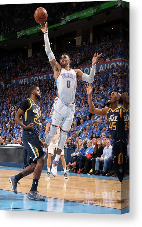 Playoffs Canvas Print featuring the photograph Russell Westbrook by Layne Murdoch