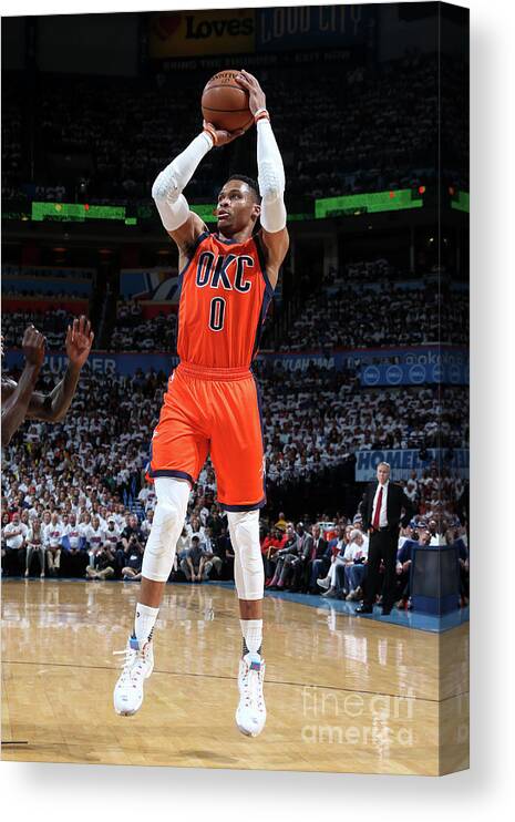 Russell Westbrook Canvas Print featuring the photograph Russell Westbrook by Layne Murdoch
