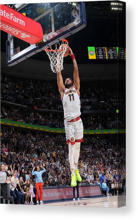 Playoffs Canvas Print featuring the photograph 2023 NBA Finals - Miami Heat v Denver Nuggets #3 by Jesse D. Garrabrant