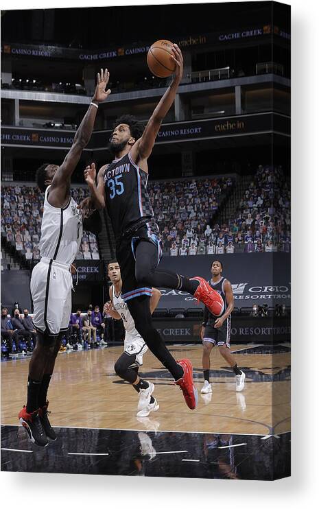 Marvin Bagley Iii Canvas Print featuring the photograph Brooklyn Nets v Sacramento Kings #3 by Rocky Widner