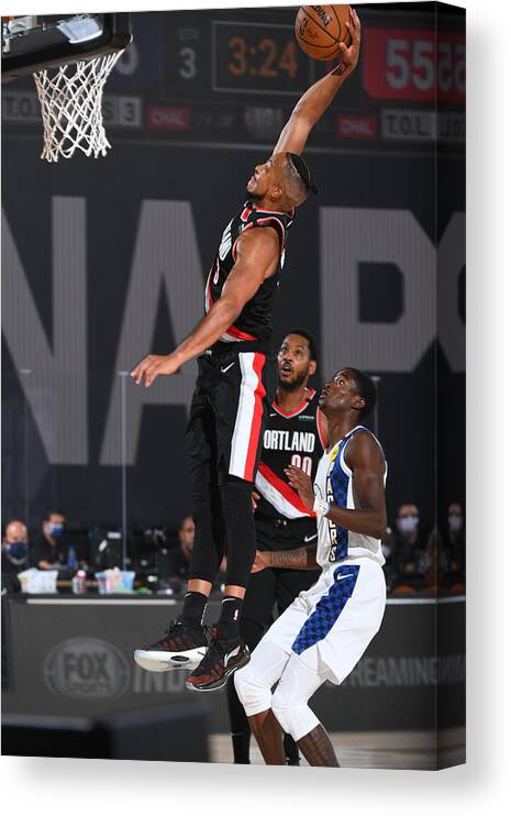 Nba Pro Basketball Canvas Print featuring the photograph C.j. Mccollum by Garrett Ellwood