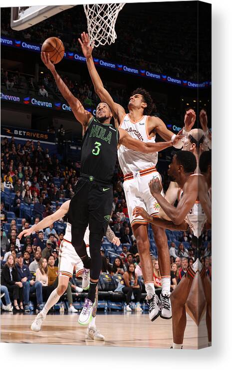Smoothie King Center Canvas Print featuring the photograph C.j. Mccollum #3 by Joe Murphy