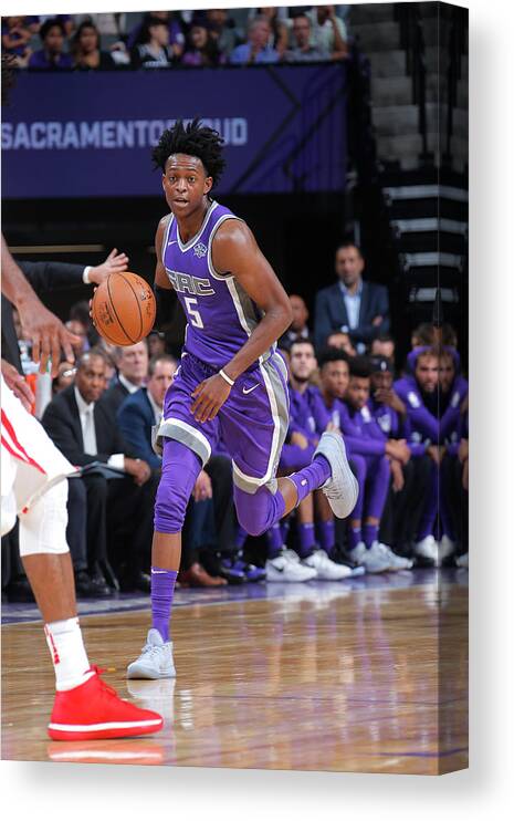 Nba Pro Basketball Canvas Print featuring the photograph De'aaron Fox by Rocky Widner